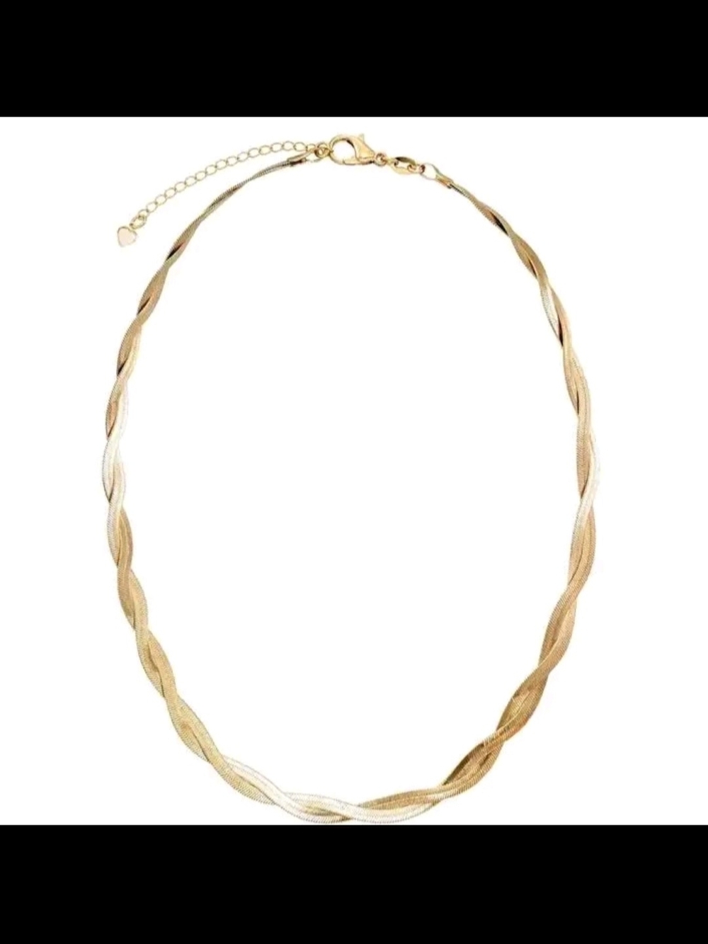 Gold-Tone Twisted Chain Necklace - Women's Fashion Jewelry 17.7"